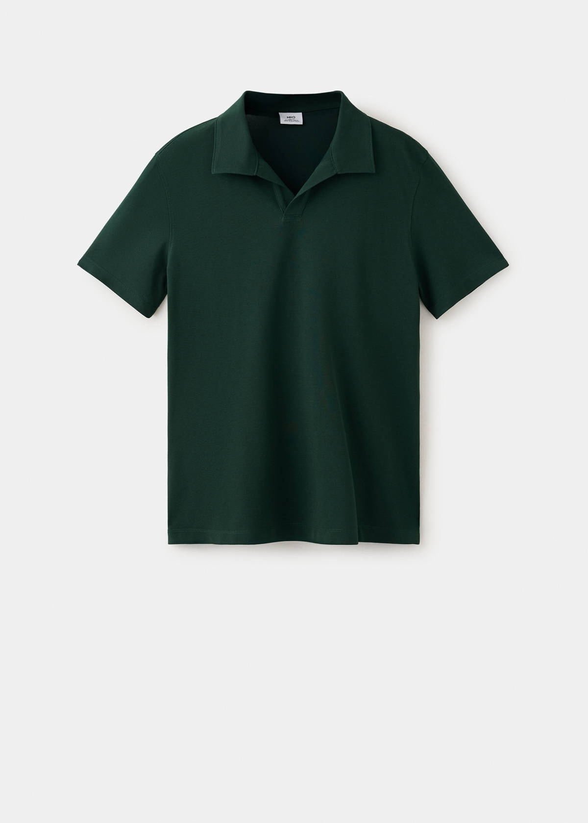Slim fit cotton blend polo shirt — Dark Green
