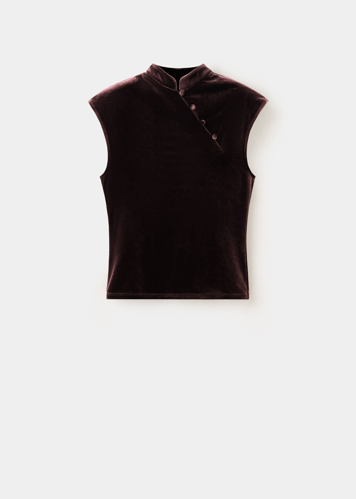 Velvet top with buttons — Wine