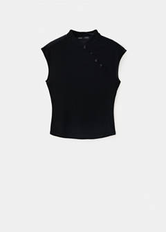 Velvet top with buttons — Black 5