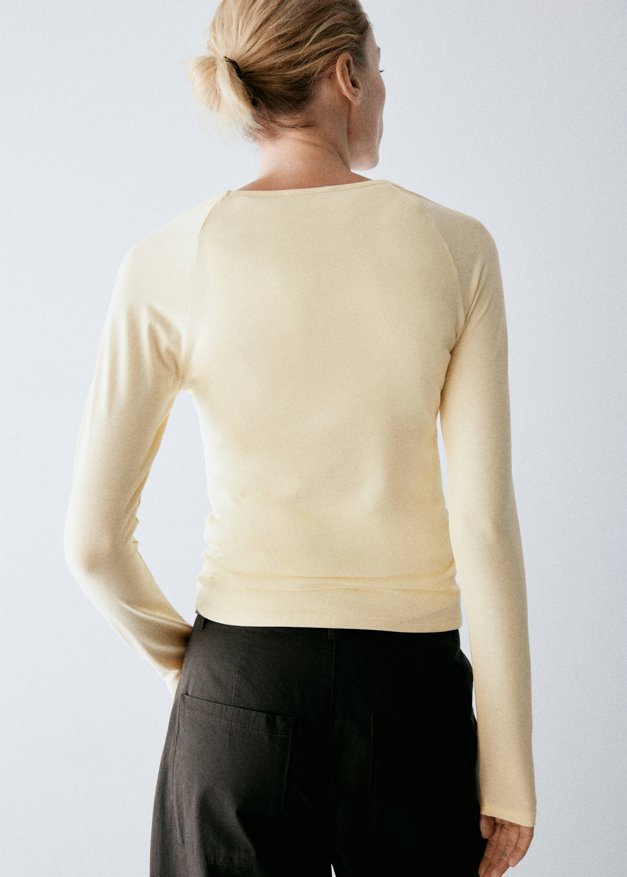 T-shirt col bateau uni - Verso de l’article