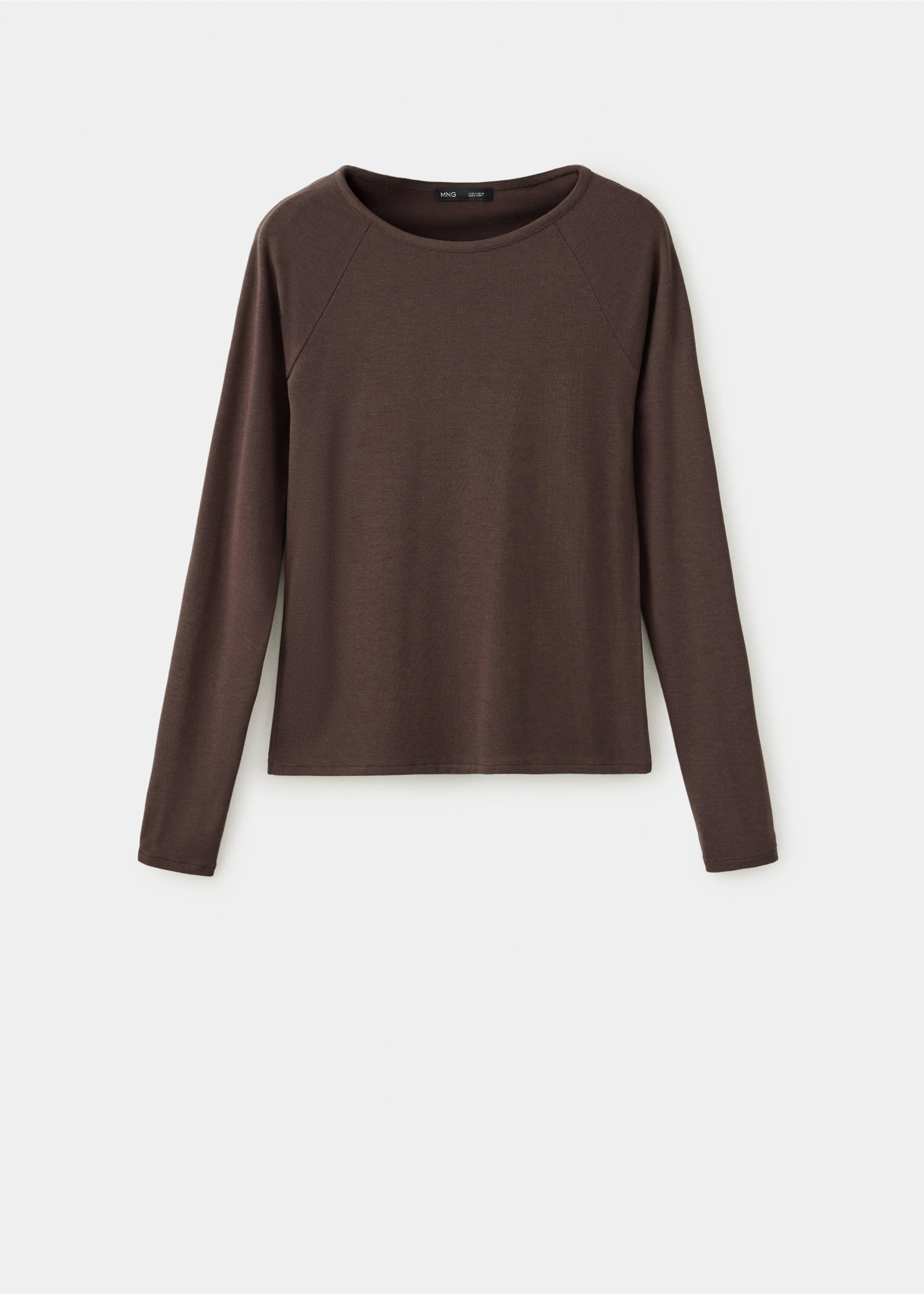 Plain boat neck T-shirt - Article without model, Chocolate. Ref: 37097800-00.