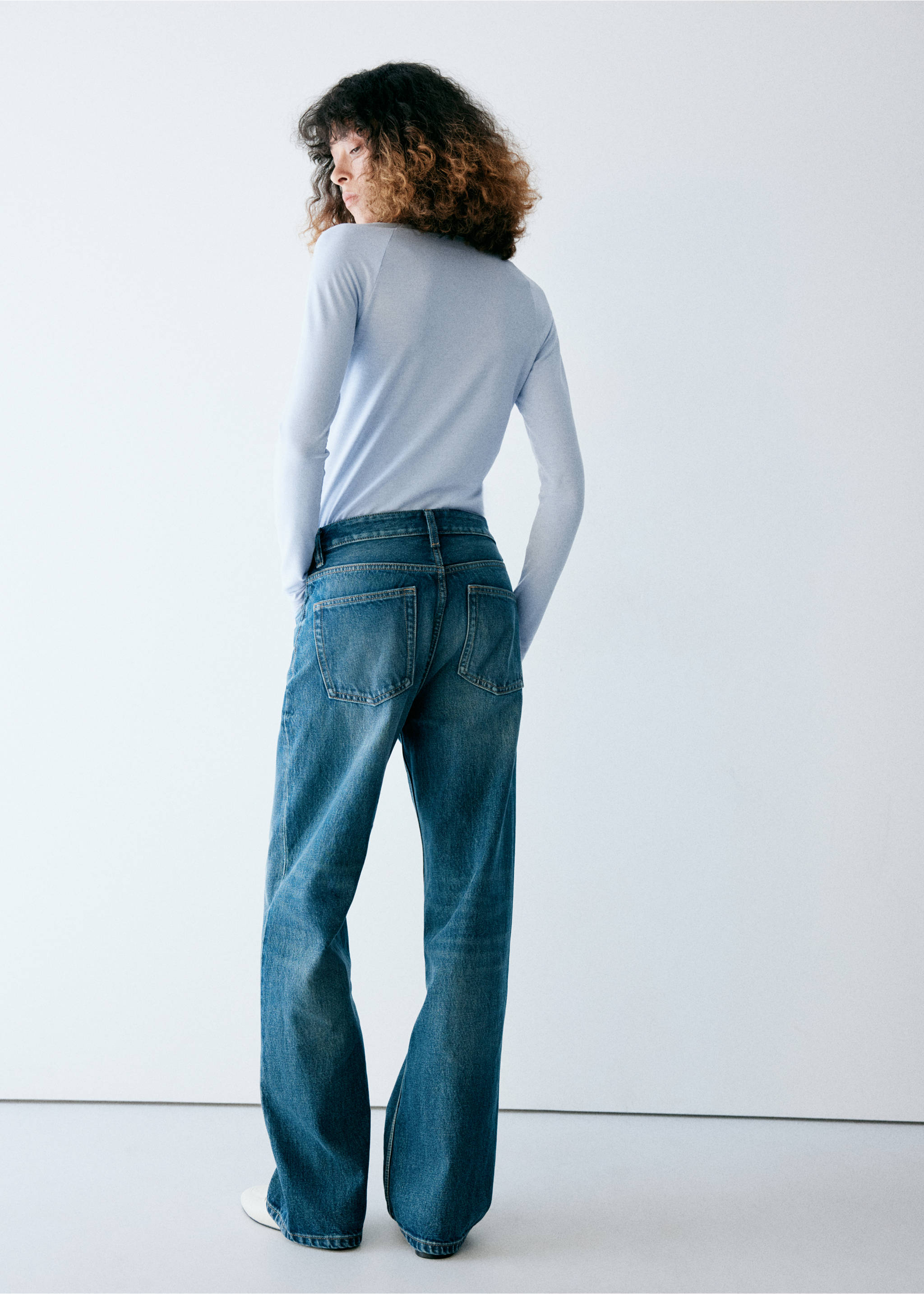 T-shirt col bateau uni - Verso de l’article, Bleu ciel. Ref: 37097800-00.