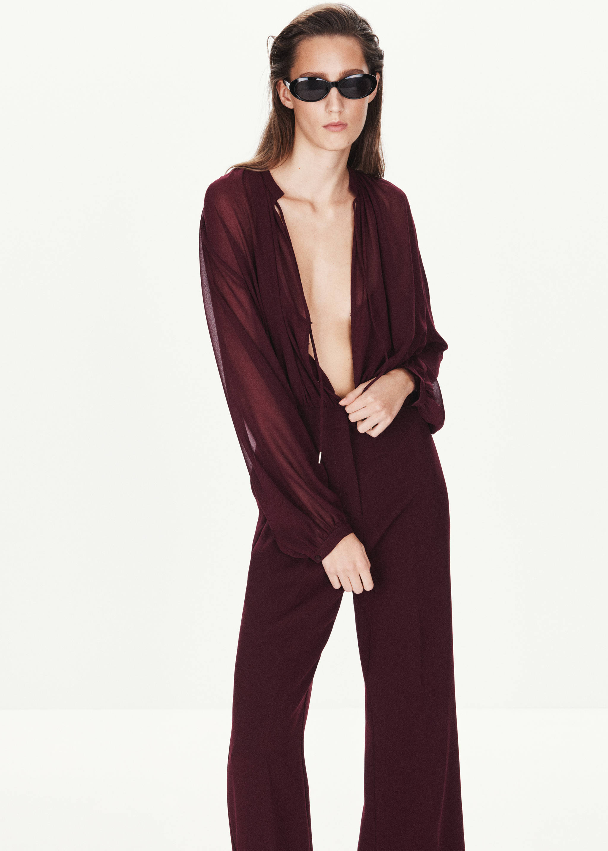 Combined jumpsuit with bow closure - Medium plane