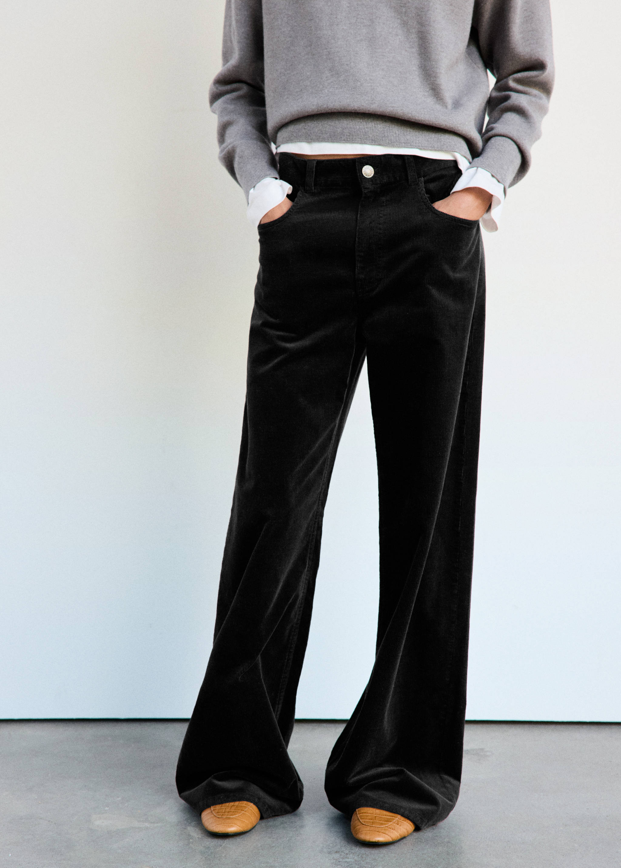 Wideleg corduroy broek - Middenvlak