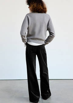 Wide leg corduroy trousers — Black 3