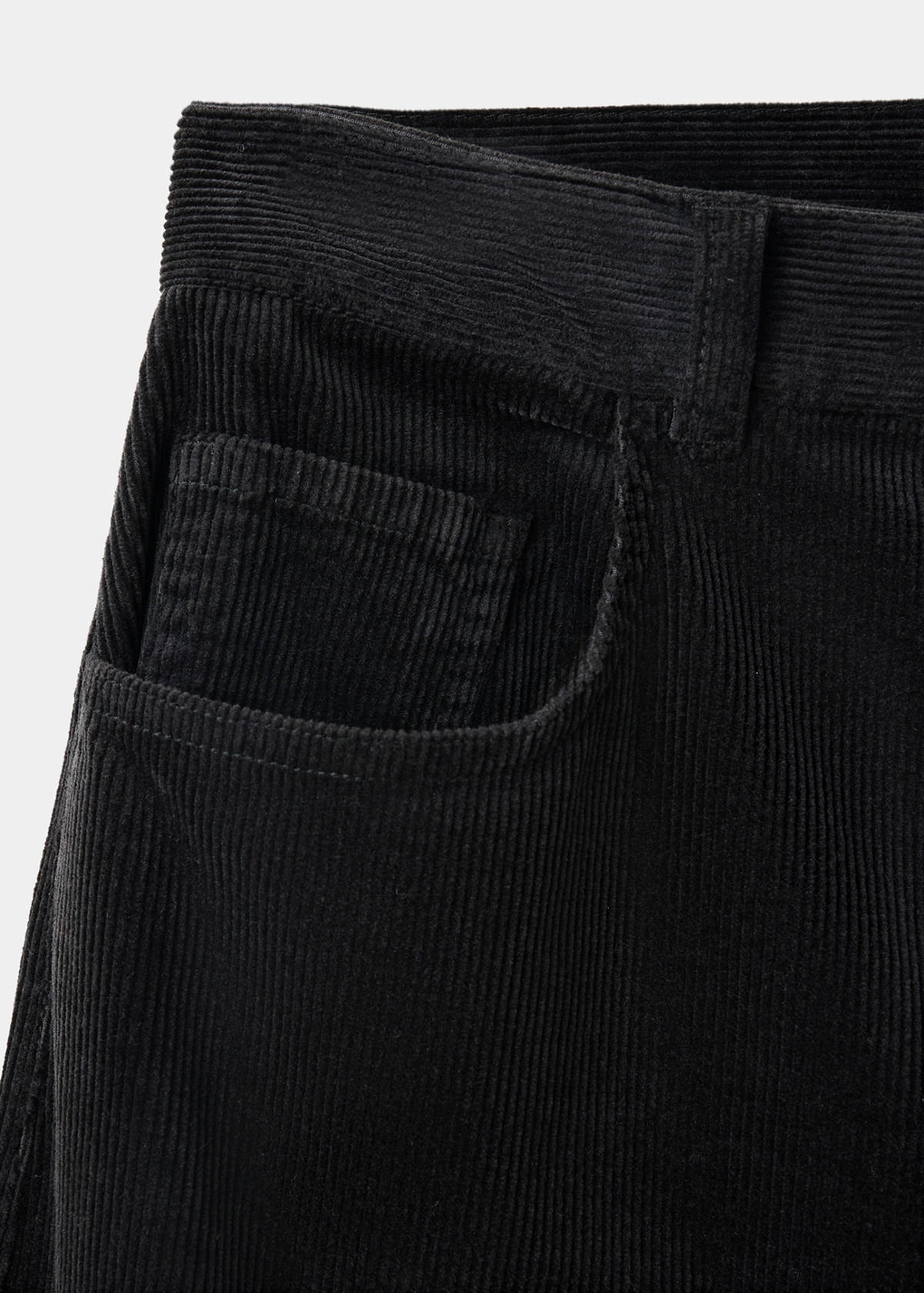 Wide leg corduroy trousers — Black
