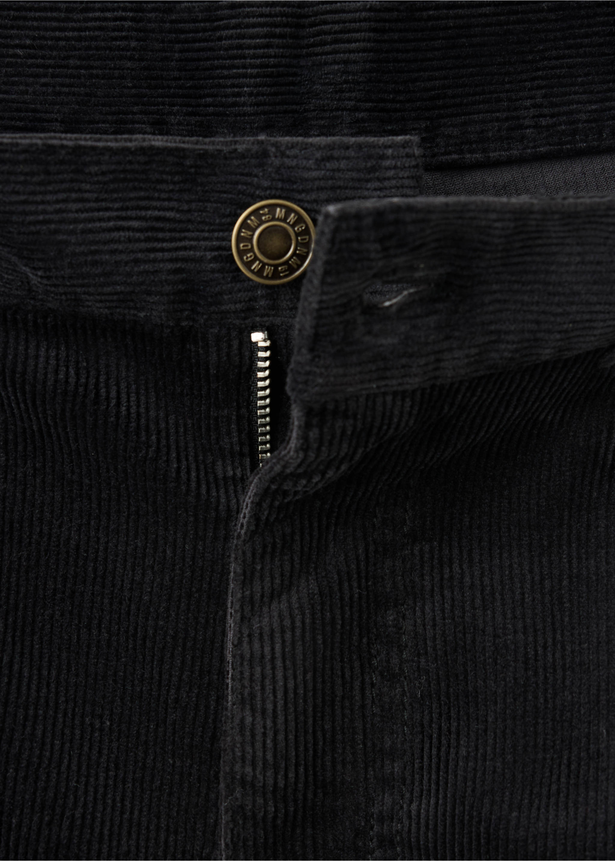 Wide leg corduroy trousers - Details of the article 0, Black. Ref: 37097803-00.