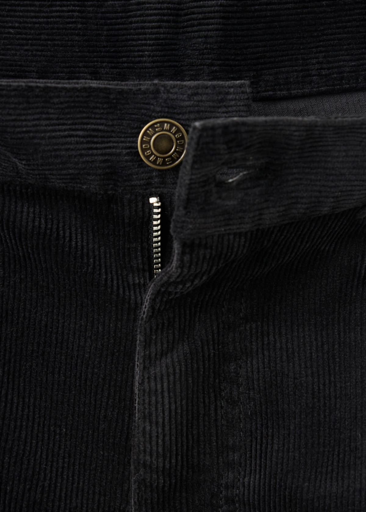 Wide leg corduroy trousers — Black