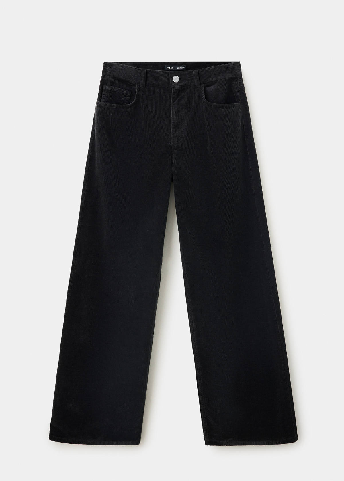 Wide leg corduroy trousers — Black