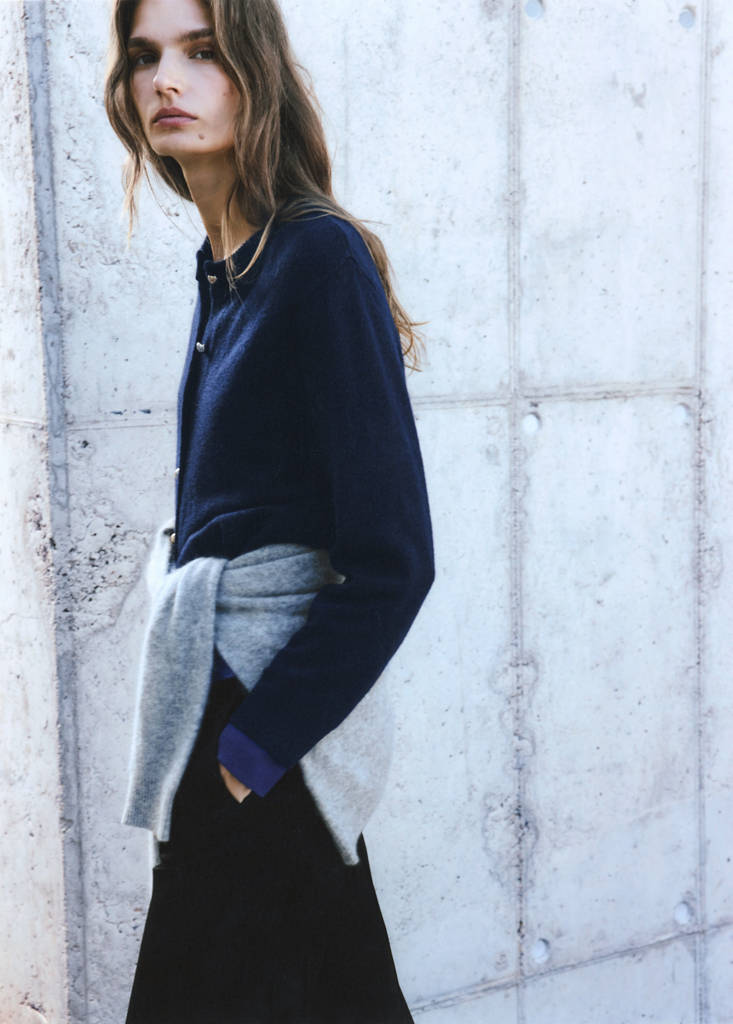Knitted Cardigan With Metallic Buttons