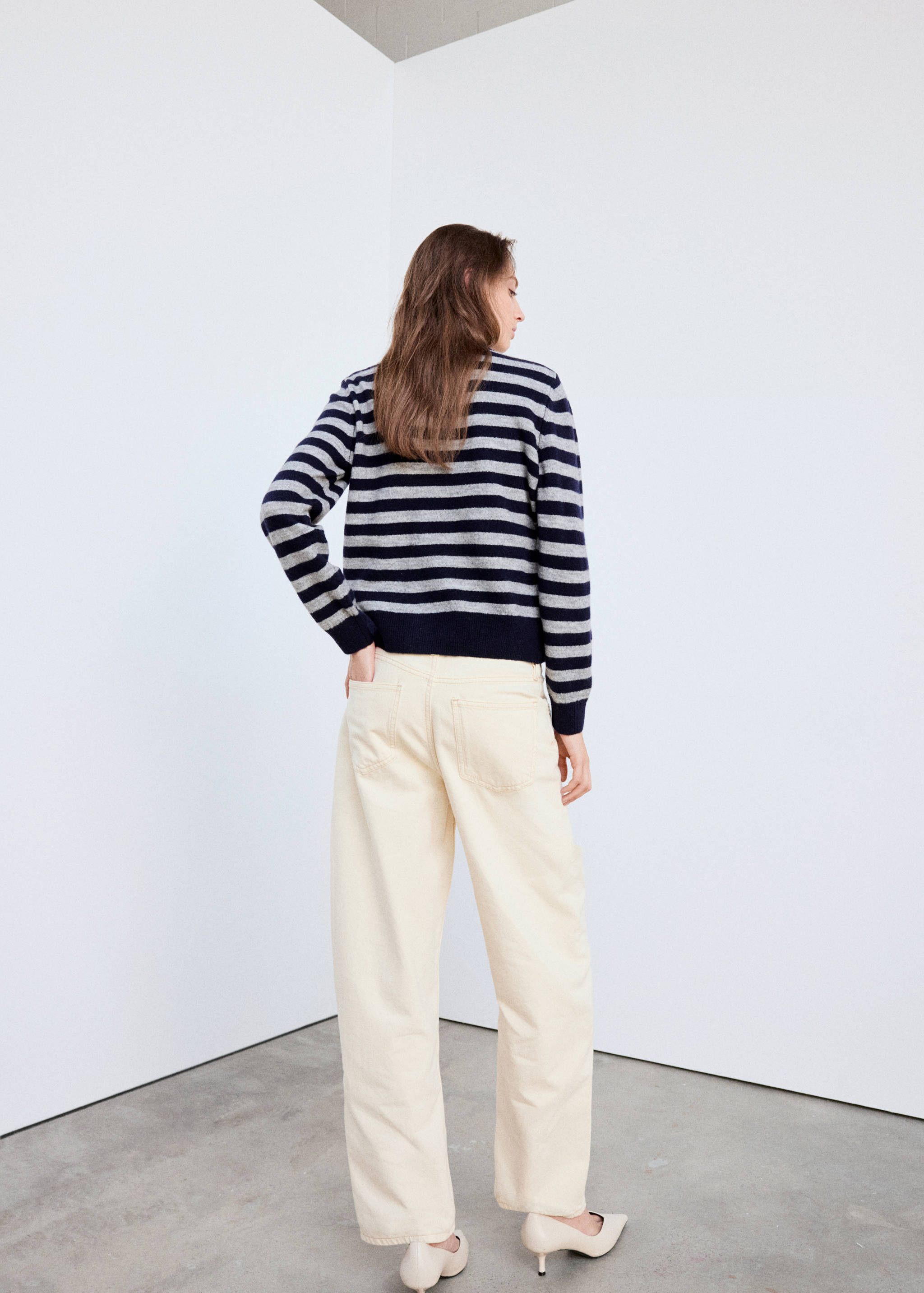 Ribbed knitted cardigan - Reverse of the article