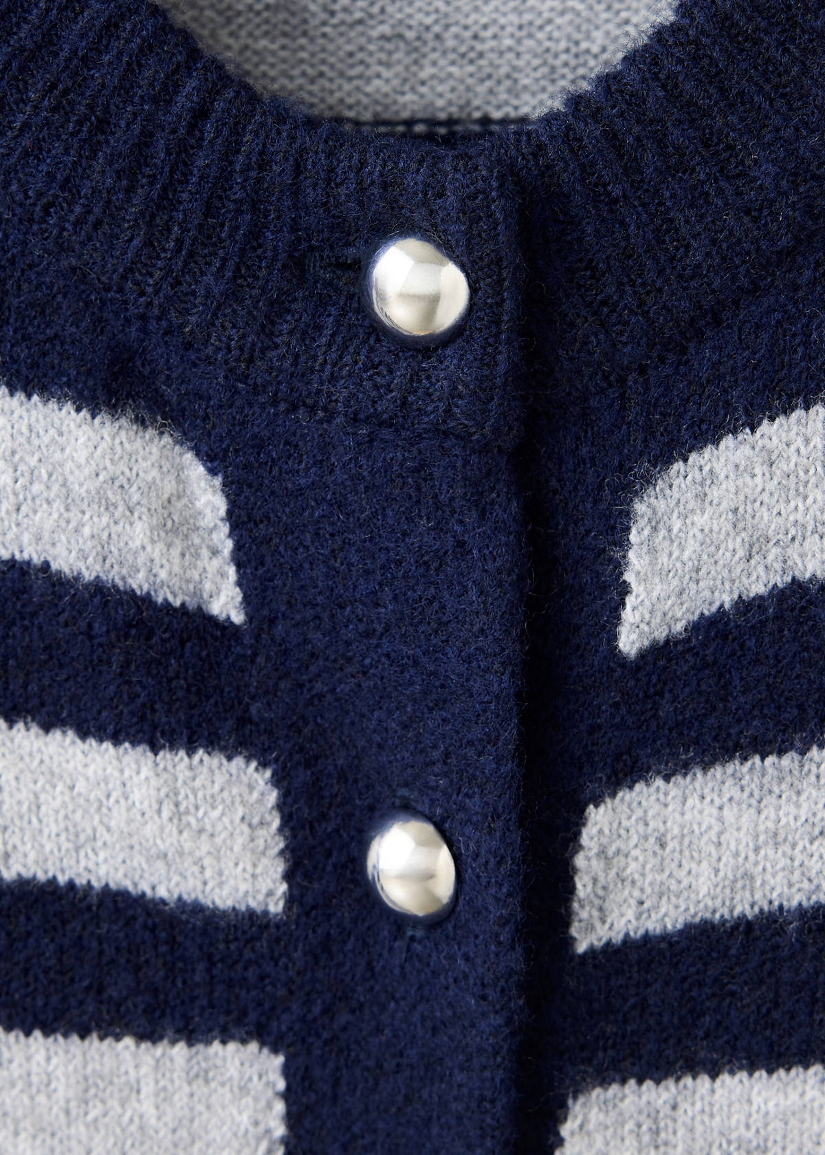 Knitted cardigan with metallic buttons — Dark Navy
