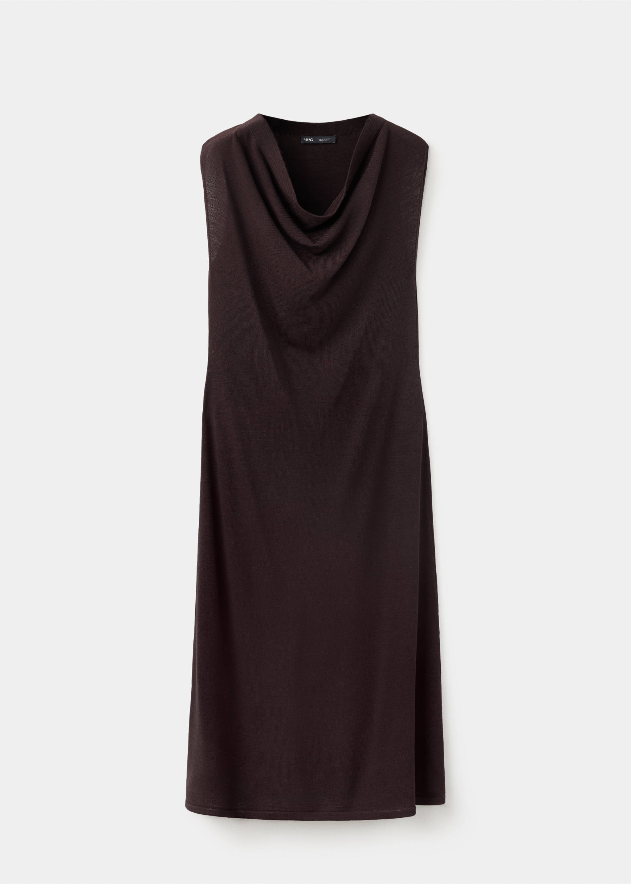 Draped midi-dress - Article without model, Burgundy. Ref: 37097811-00.
