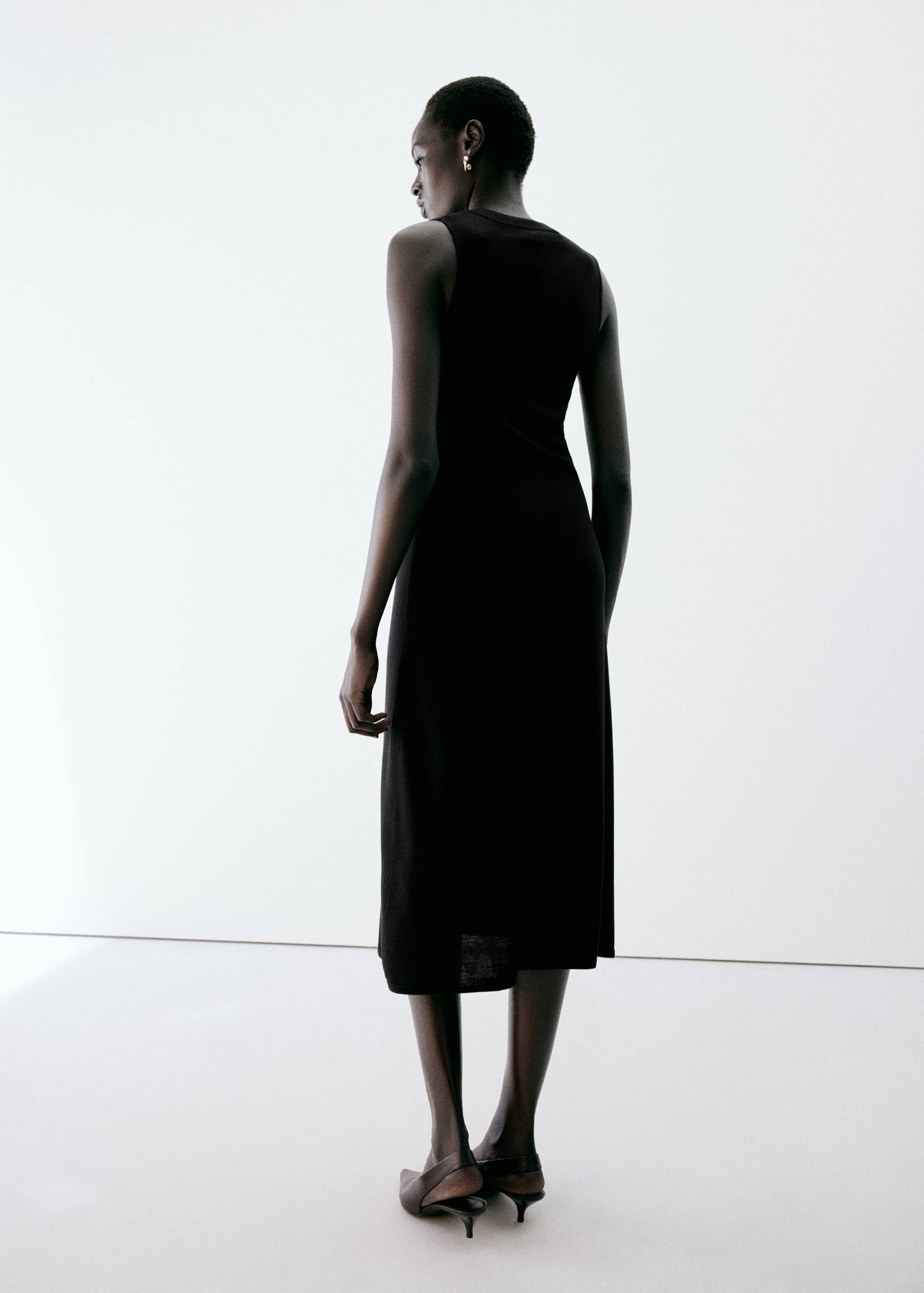 Mango Drape midi elbise görsel 3