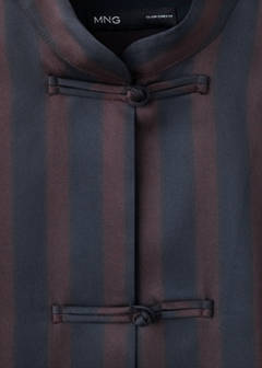Striped blouse with frogging details — Dark Navy 6