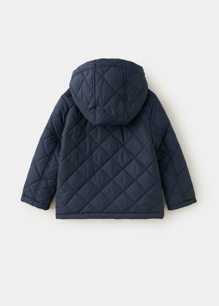Quilted jacket with corduroy collar — Navy