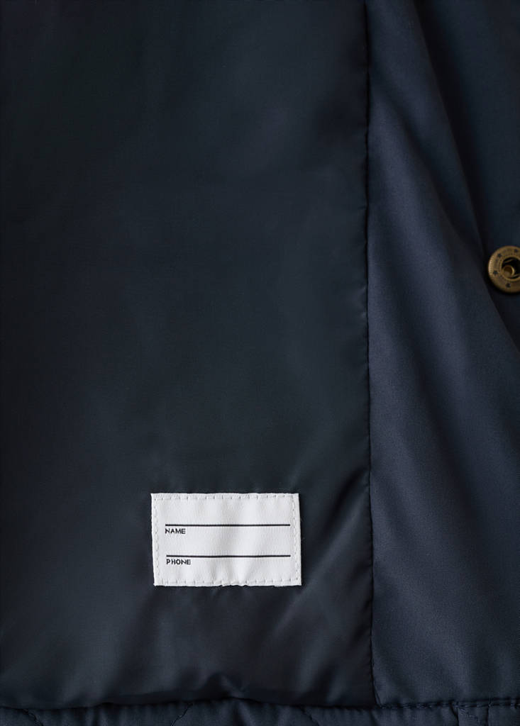 Quilted jacket with corduroy collar — Navy