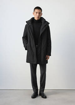 Water-repellent quilted parka — Black 2