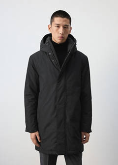 Water-repellent quilted parka — Black 1