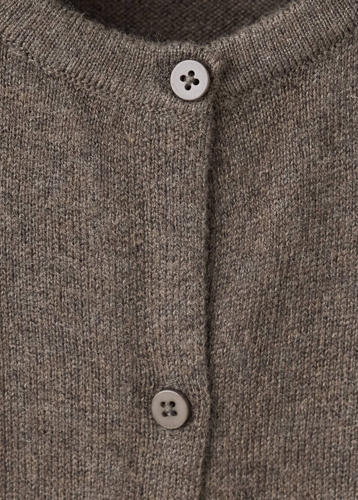 Single-knit button-up jumpsuit — Chocolate