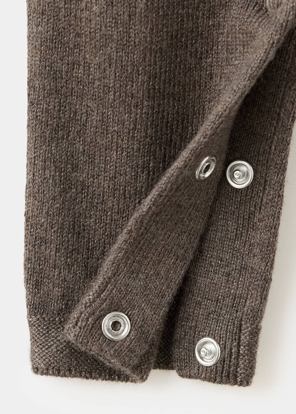 Single-knit button-up jumpsuit — Chocolate