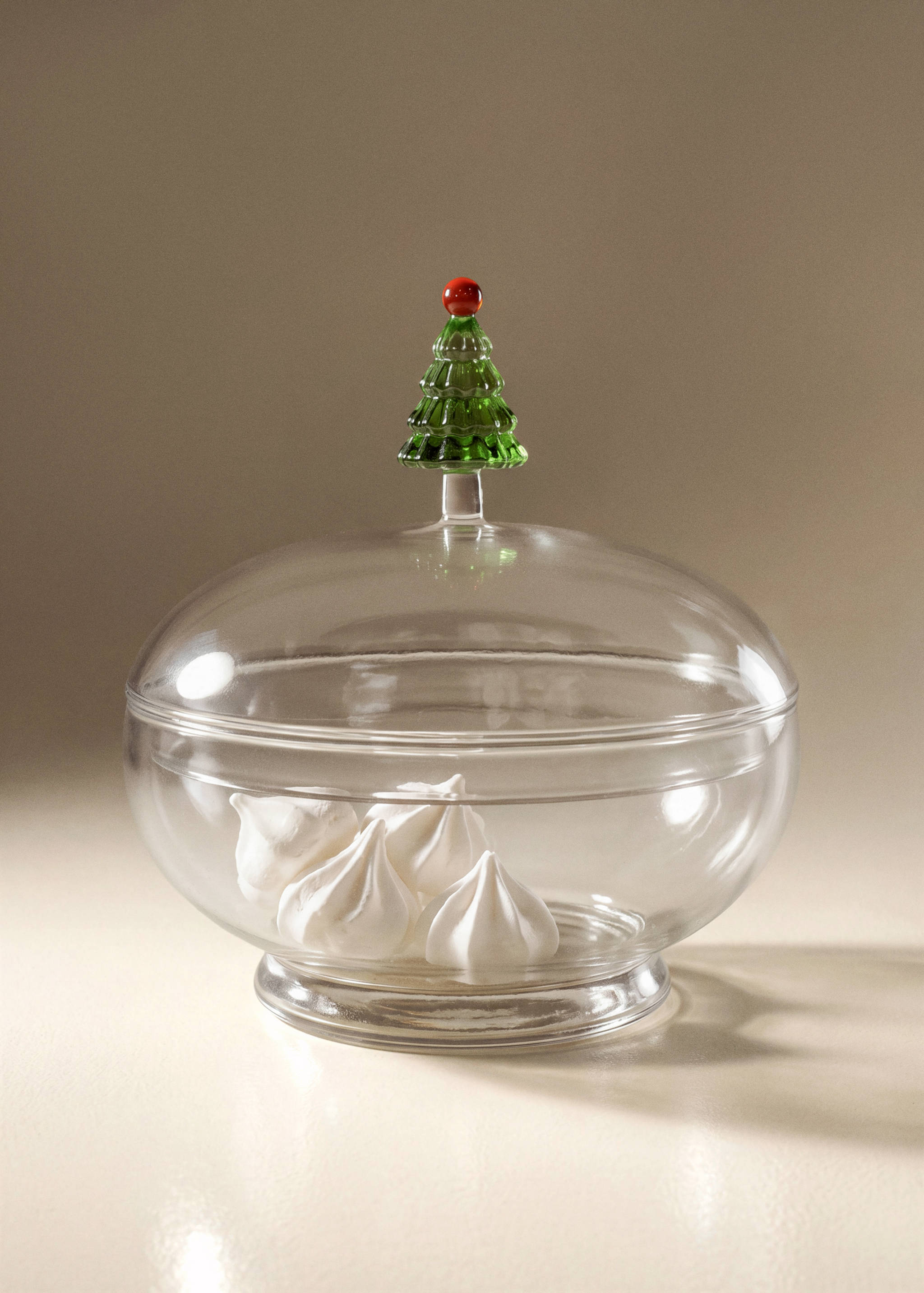 Zuckerdose aus Glas mit Deckel, Baumdetail - Allgemeine Ansicht