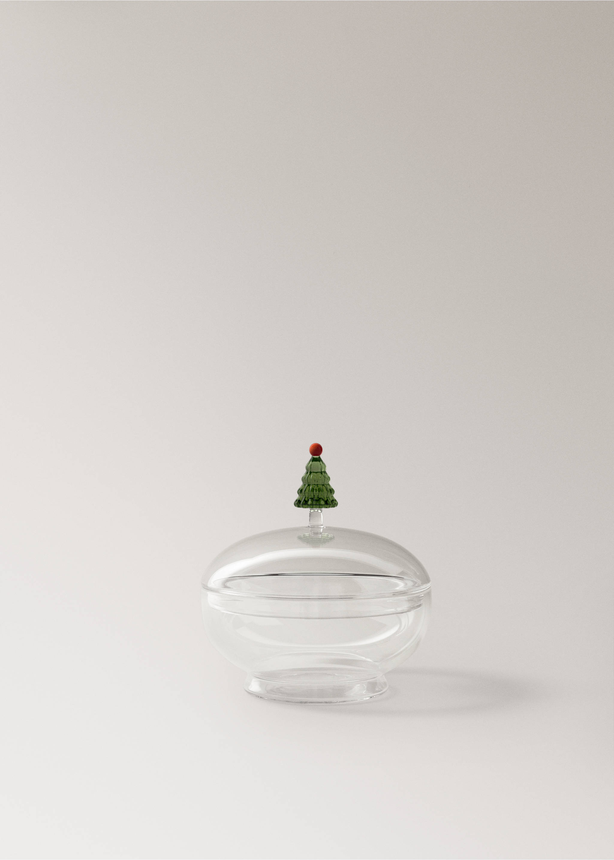 Zuckerdose aus Glas mit Deckel, Baumdetail - Artikel ohne Model, Waldgrün. Ref: 37097891-00.