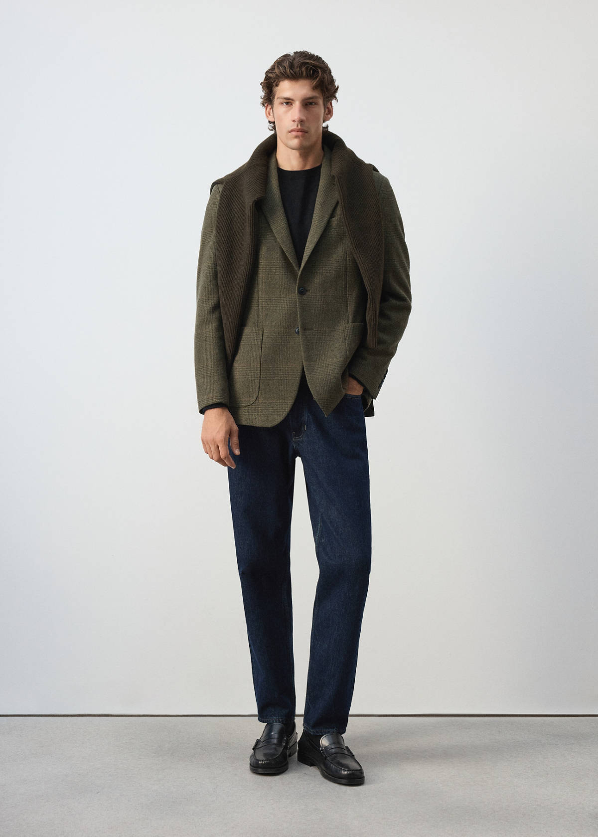 Regular-fit wool-blend suit jacket