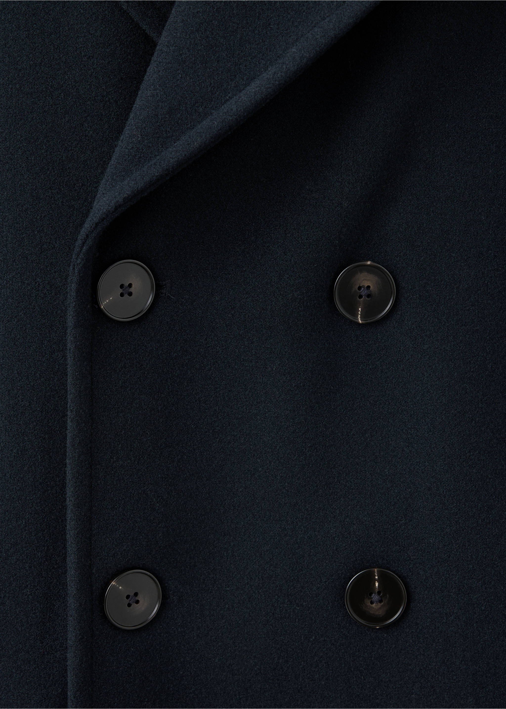 Double-breasted coat - Details of the article 8, Navy. Ref: 37097901-00.