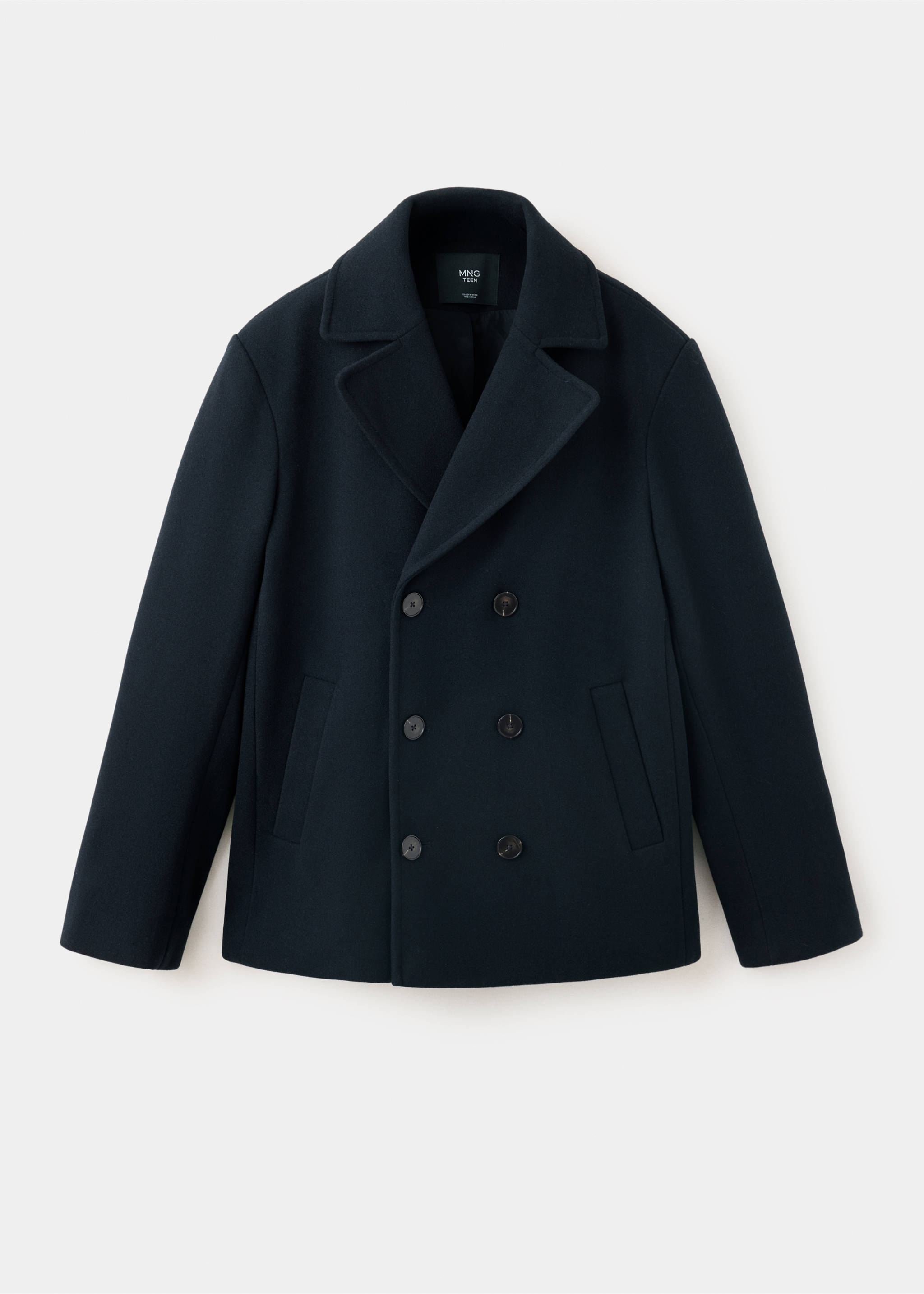 Double-breasted coat - Article without model, Navy. Ref: 37097901-00.