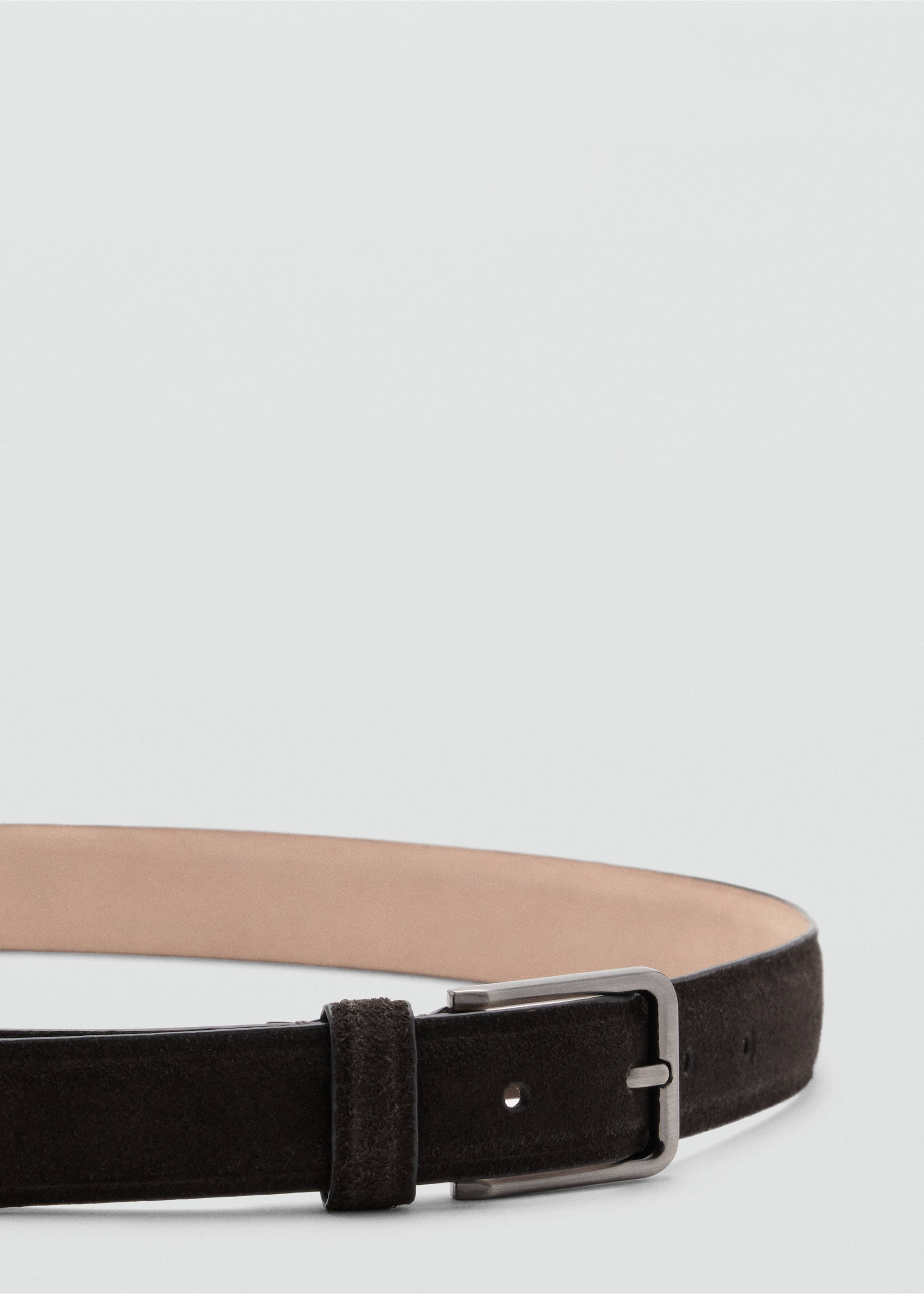 Ceinture 100 % cuir bovin - Plan moyen, Marron. Ref: 37097902-00.