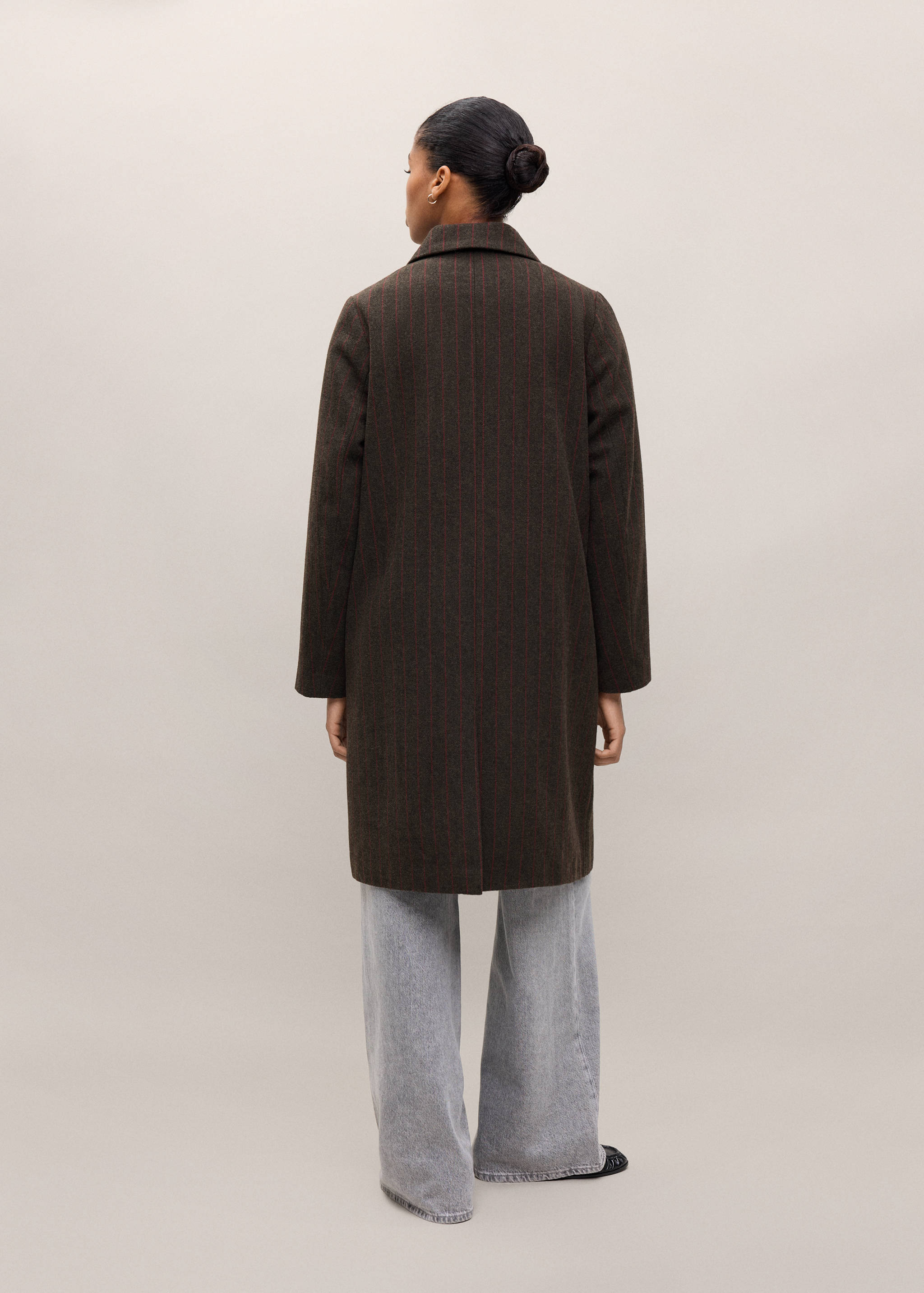 Manteau en mélange de laine à rayures - Verso de l’article