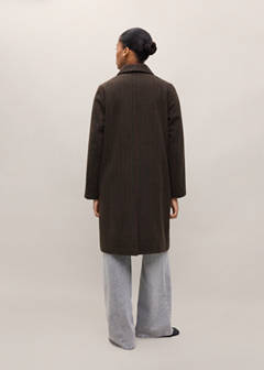 Wool blend striped coat — Chocolate 5