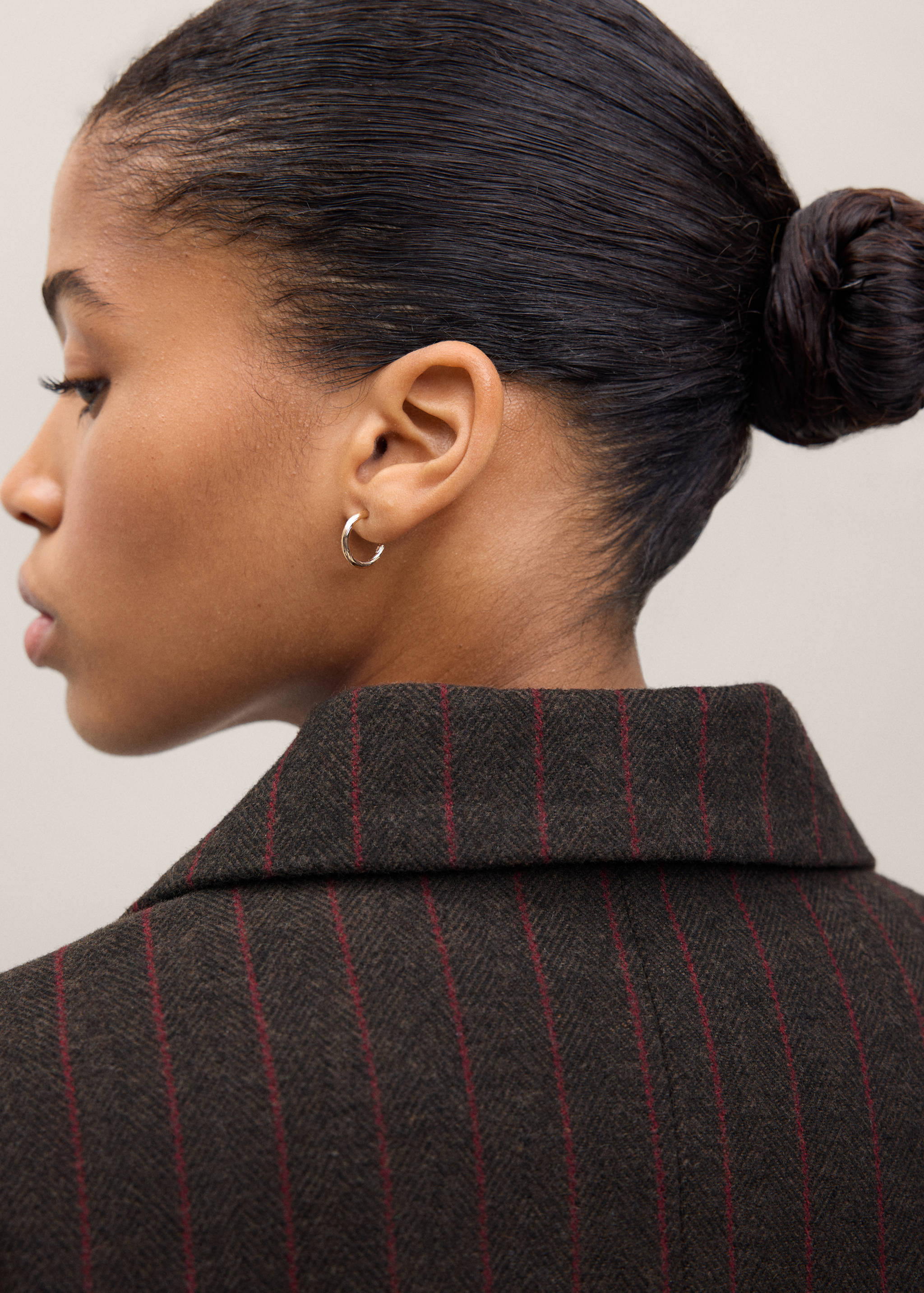 Manteau en mélange de laine à rayures - Détail de l'article 3