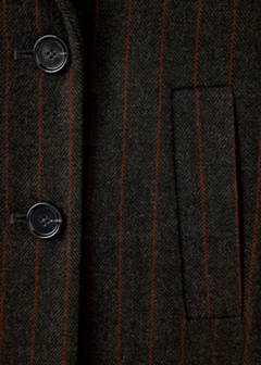 Wool blend striped coat — Chocolate 7