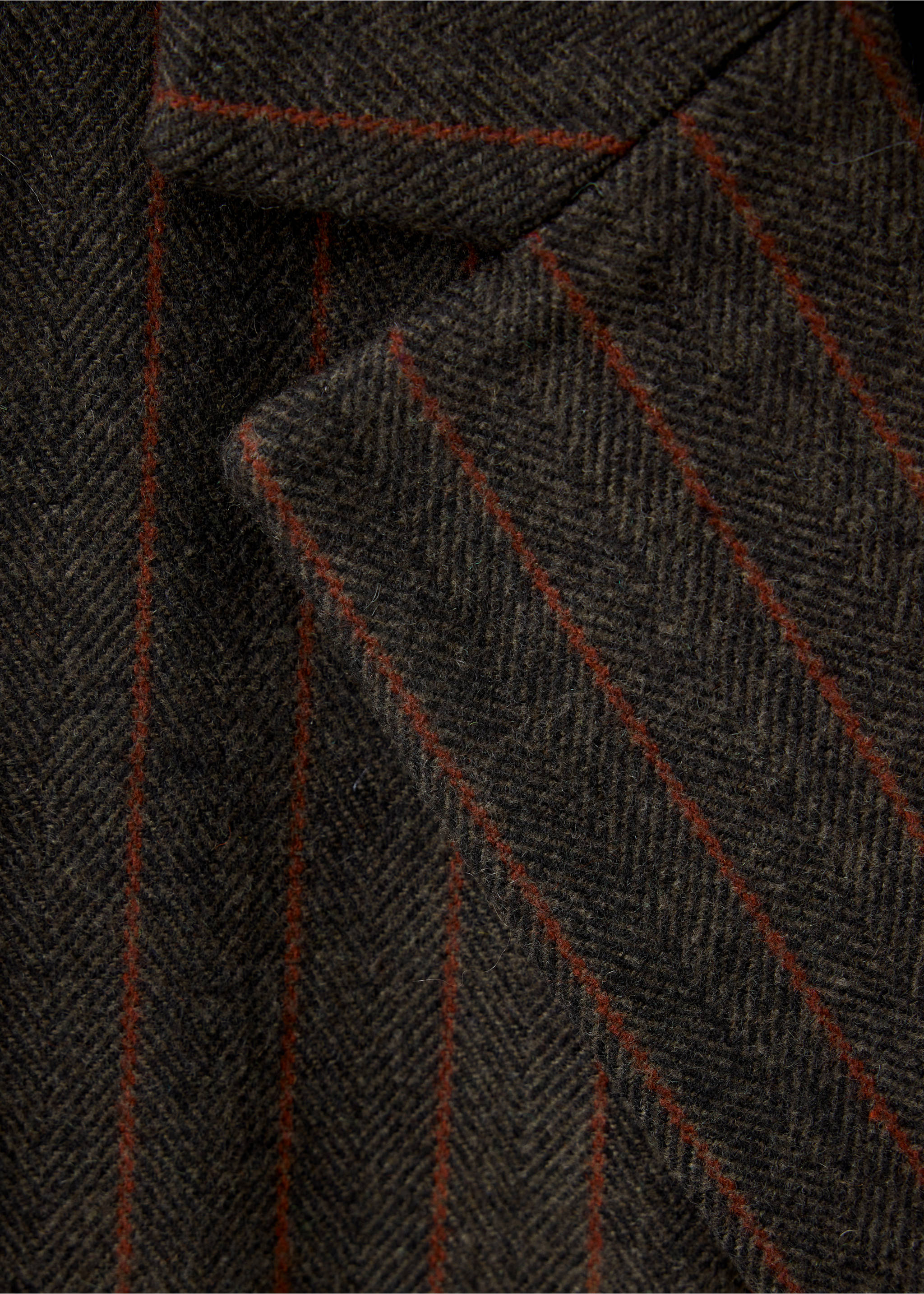 Manteau en mélange de laine à rayures - Détail de l'article 0, Chocolat. Ref: 37097903-00.