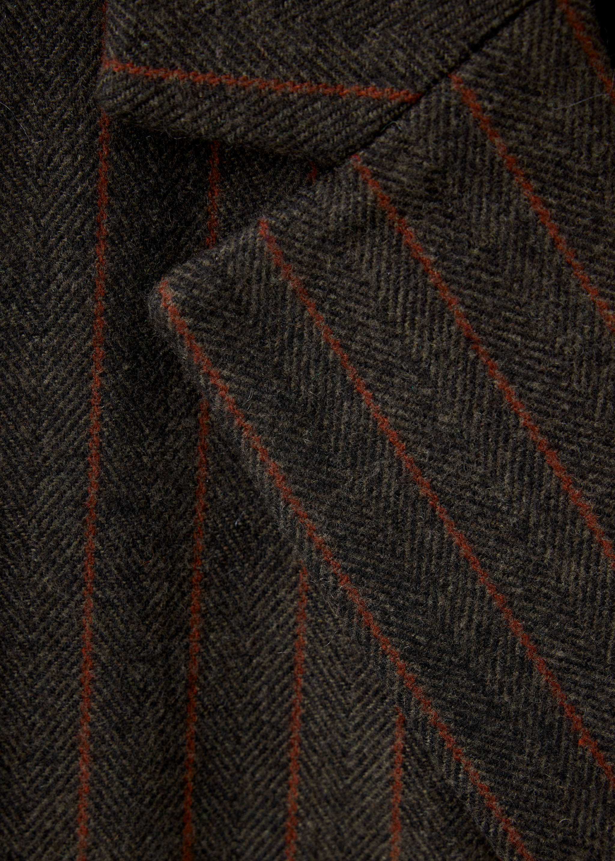 Manteau en mélange de laine à rayures - Détail de l'article 0