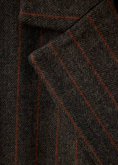 Wool blend striped coat — Chocolate 8