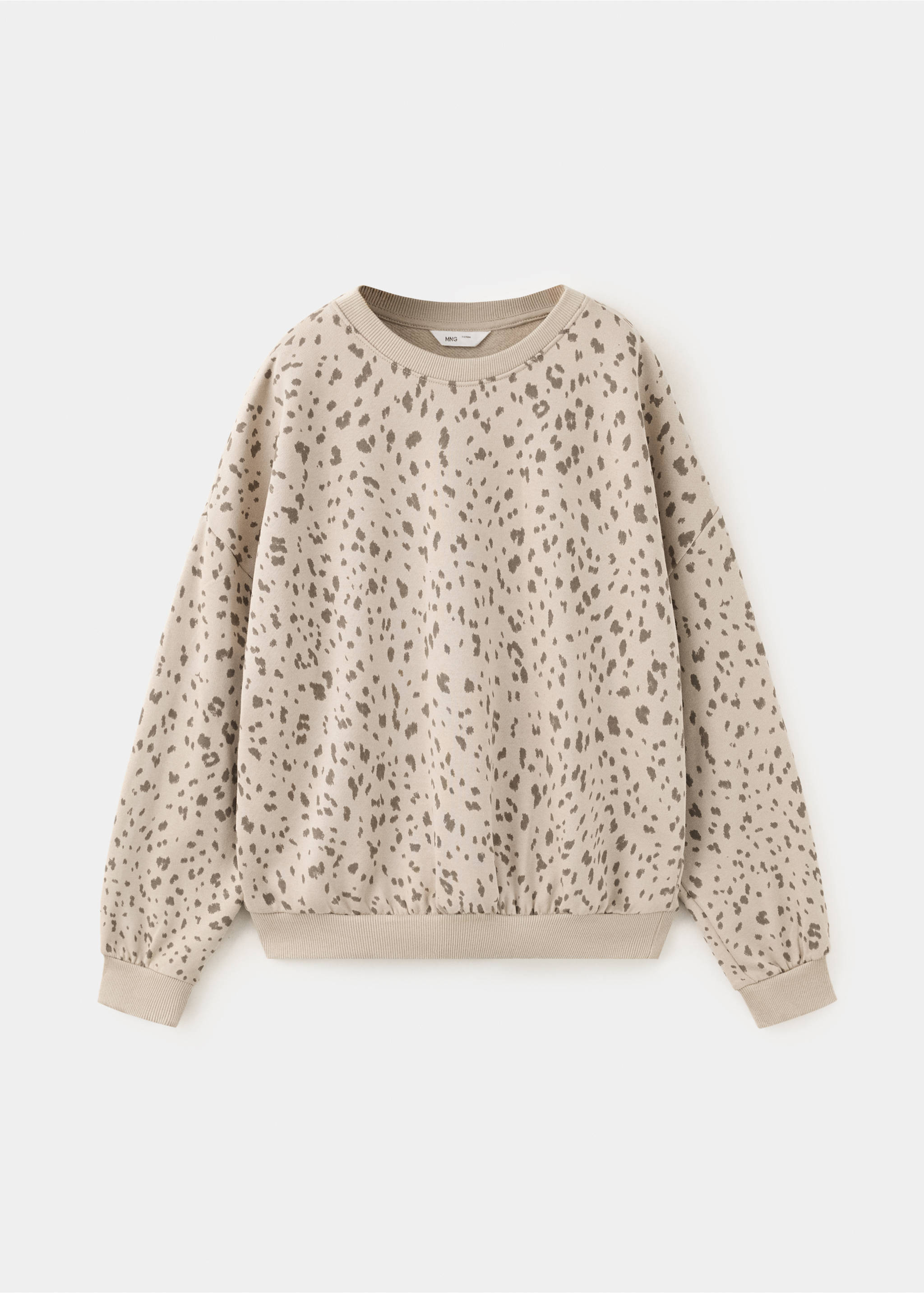 Sweat en coton à imprimé animalier - Article sans modèle, Sable. Ref: 37097904-00.