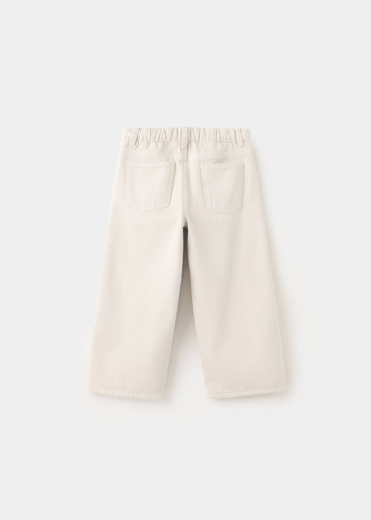 Straight-leg lined jeans — Sand