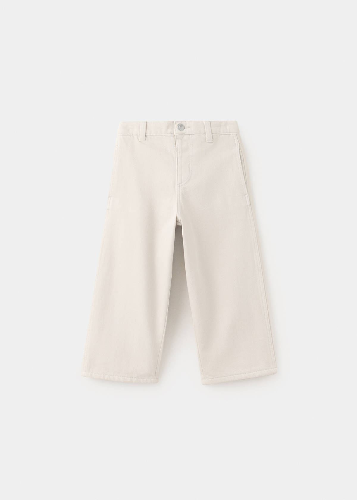Straight-leg lined jeans — Sand