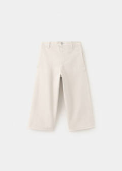 Straight-leg lined jeans — Sand 2