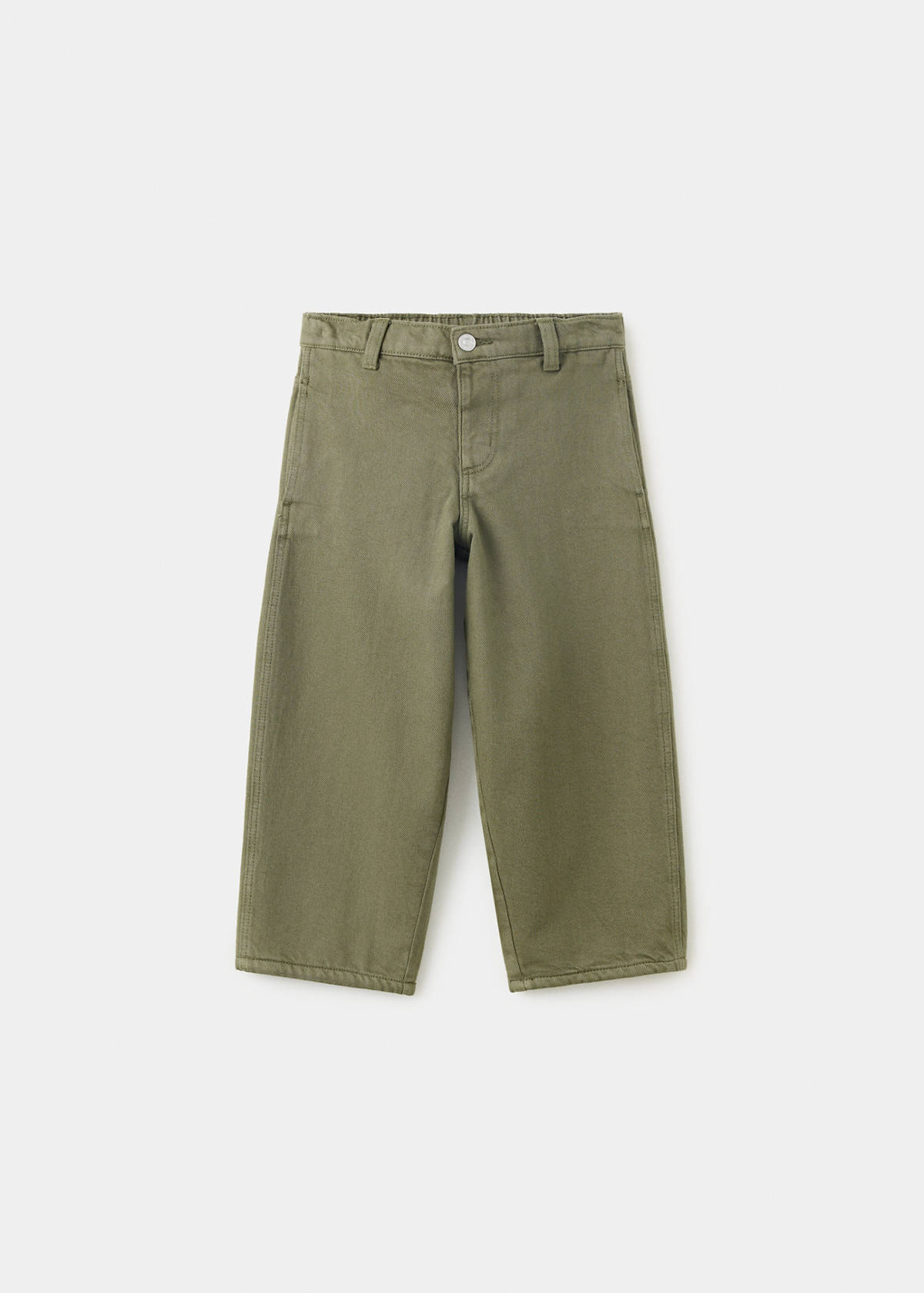 Straight-leg lined jeans — Khaki