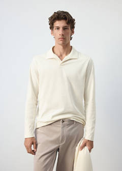 Slim fit 100% cotton polo — Off White 1
