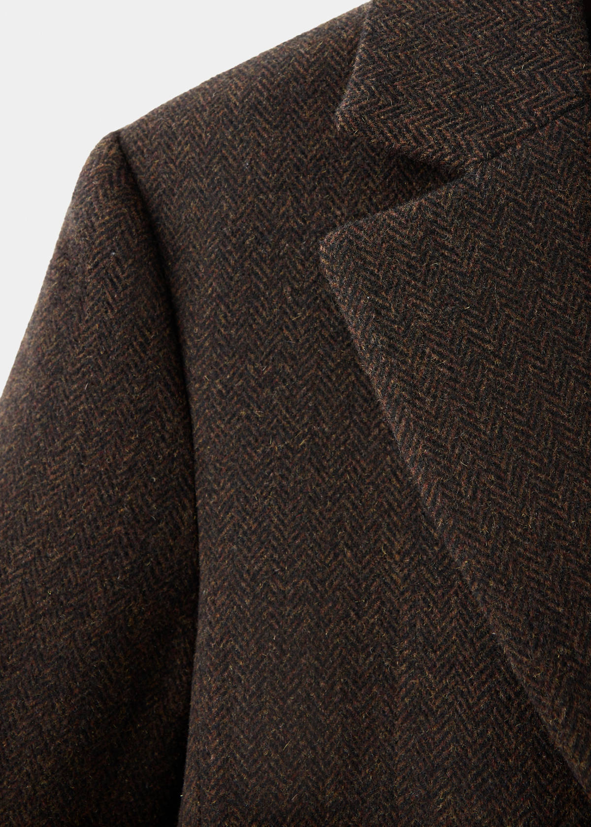 Straight-fit double-breasted suit jacket — Brown