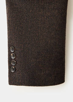 Straight-fit double-breasted suit jacket — Brown 7