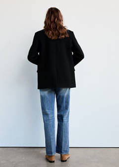Straight-fit double-breasted suit jacket — Blue 3