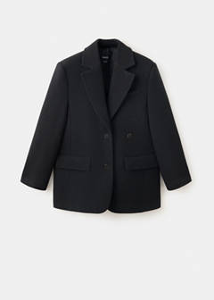 Straight-fit double-breasted suit jacket — Blue 5