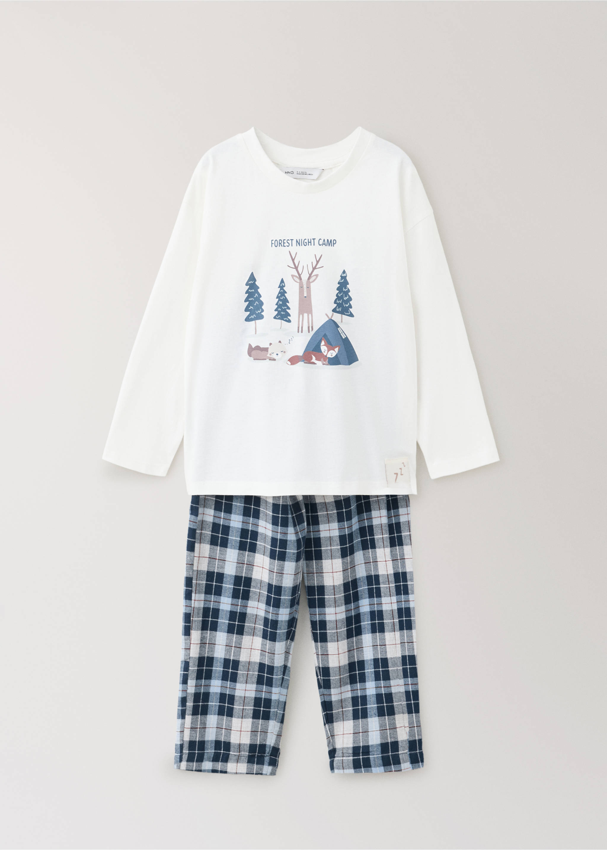 Full checked flannel pyjamas - Article without model, Night Blue. Ref: 37097916-00.