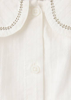 Embroidered babydoll collar shirt — Off White 4